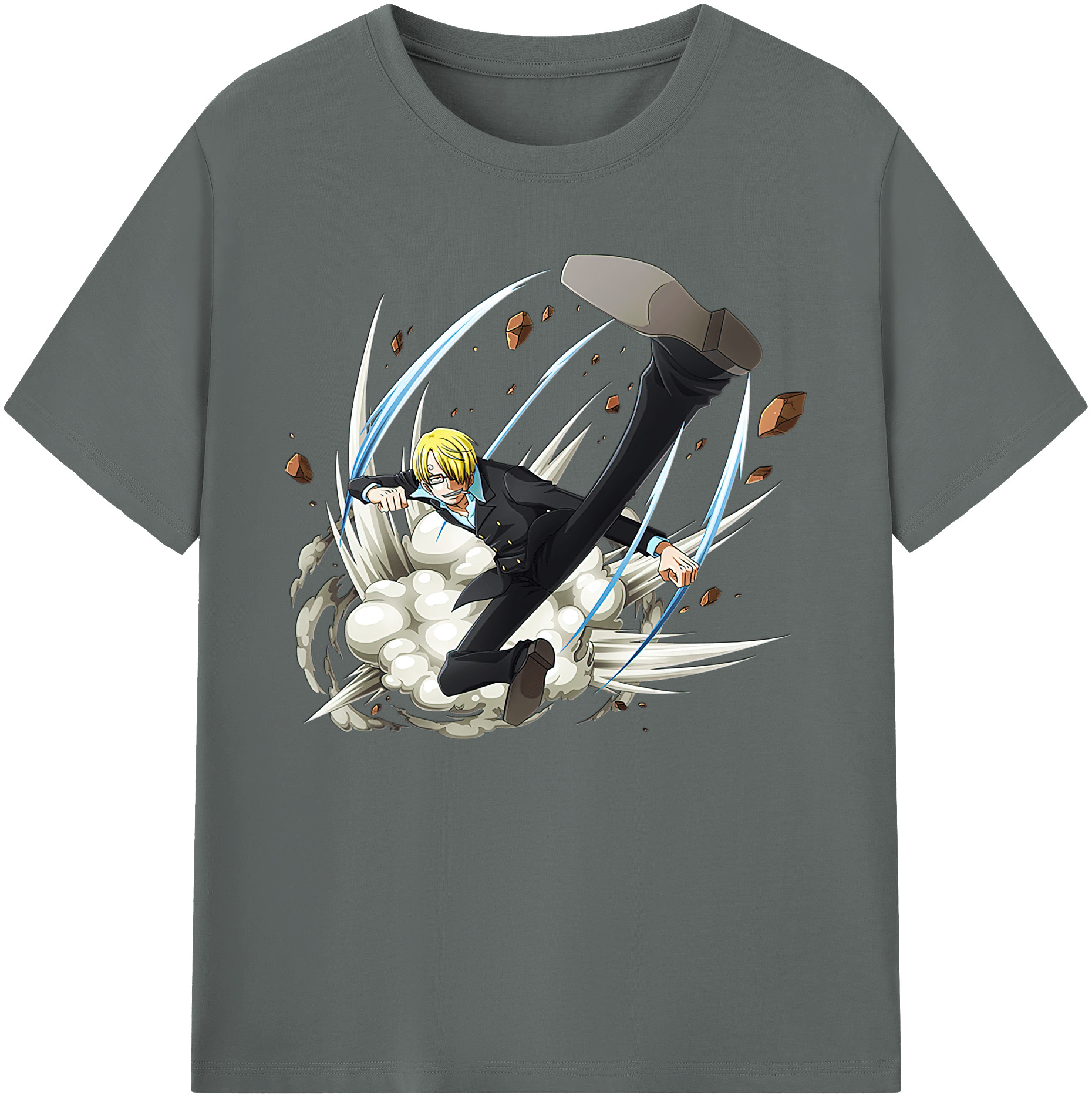 （画像用） ワンピース サンジ ONE PIECE Sanji 綿100％ メンズ半袖Tシャツ｜肌触りやわらか＆通気性